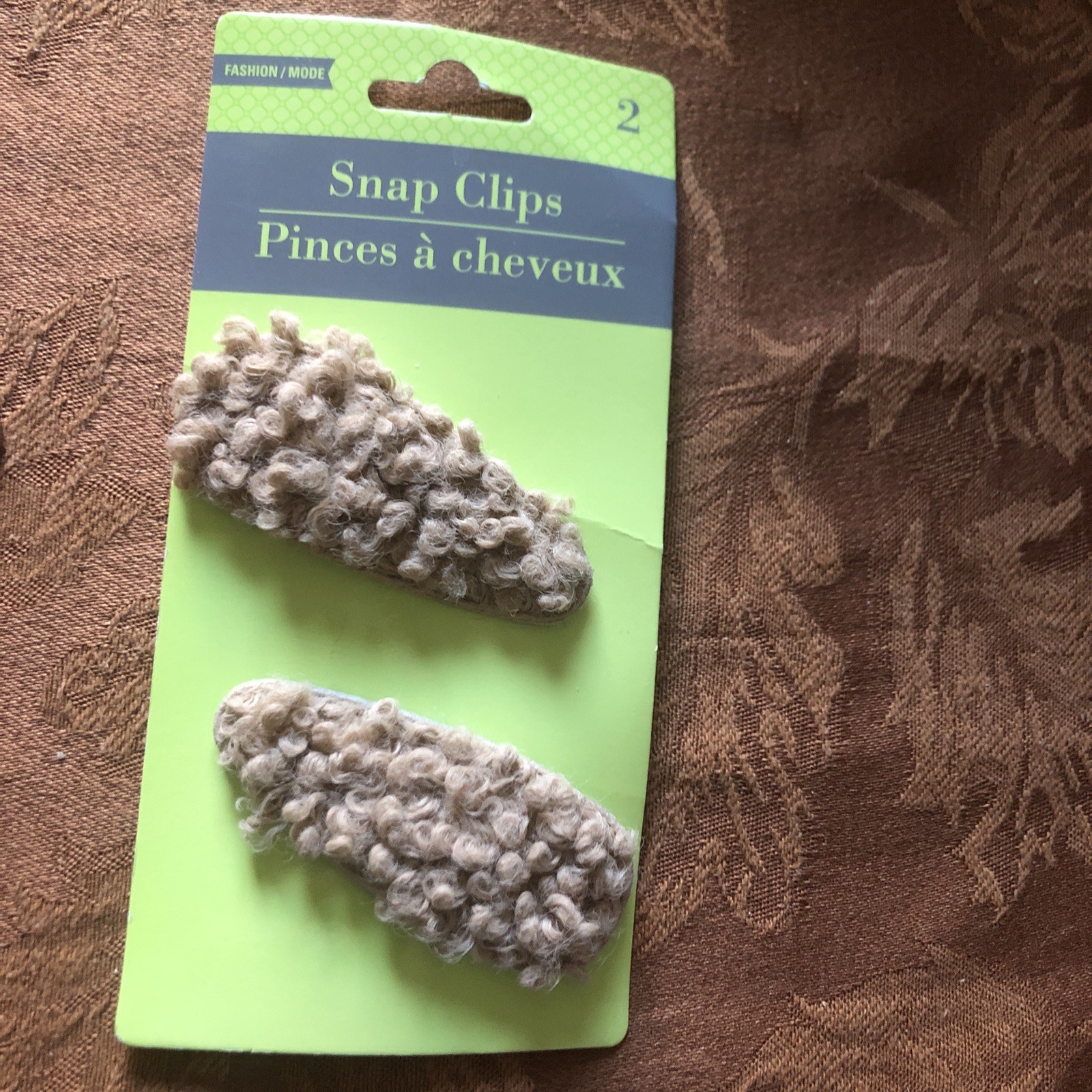 Fashion Mode Hair Clips -  Tan / Light Brown - Set of 2 - New