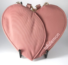 Lululemon Dual Pouch Wristlet   Heart   Spiced Chai Pink Haze Gold   NWT