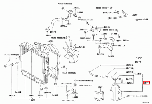 Genuine LandCruiser HDJ79 HDJ78 1HD 4.2 Diesel Radiator Expansion Reservoir - Picture 6 of 15