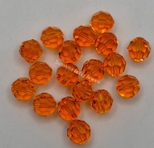 Swarovski Crystal Red Topaz Round 5000 Beads; 4mm 24pc 6mm 12pc or 8mm 6pc 