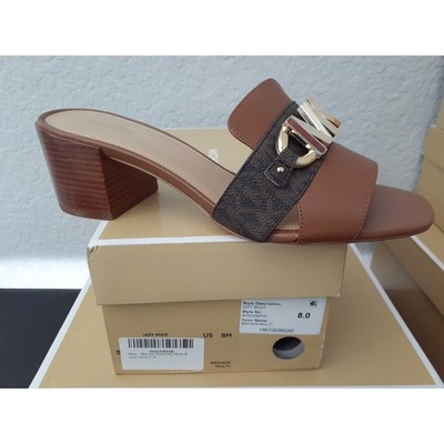 Michael Kors Izzy Mule Brown Multi Sandals 8 M