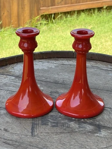 Antique Fenton Mandarin Candlesticks Circa 1932