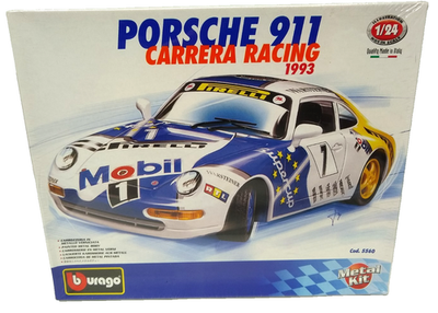 Porsche 911 Carrera Racing 1993 Mobil 1 1/24 Burago Diecast Model
