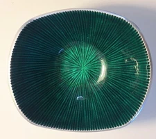 Simply Designz Green and Silver Organic Collection Bowl MCM Mid Century Modern