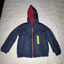 Tommy Hilfiger BOY'S Fleece Lined Puffer Jacket Navy S-7/8 NWD