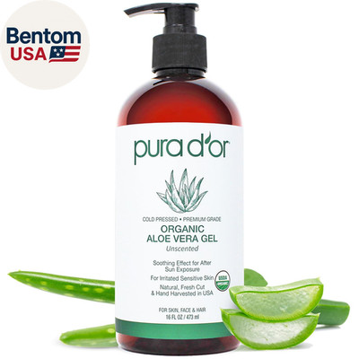 16 Oz ORGANIC Aloe Vera Gel - Unscented - All Natural - ZERO Artificial Preserva