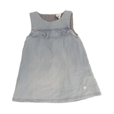 H&M, Kleid, Größe: 80, Blau, Baumwolle, Denim, Mädchen #p1A