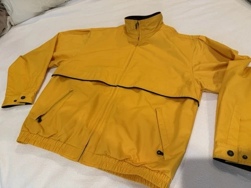 Cutter & Buck Windbreaker Mens M Jacket Y2K Yellow Full Zip Weathertec video thumbnail