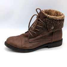 Cliffs by White Moutain Shoes Womens Brown 8 Hiking Boots Sweater Collar Lace Up