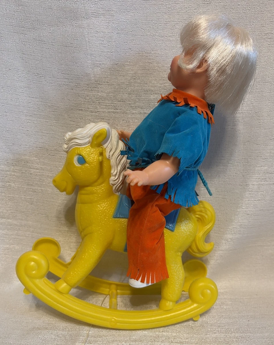 Vintage 1960’s Toddler Sister Thumbelina Doll & Rocking Horse - Not Working