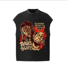 Travis Scott sleeveless t-shirt men cotton