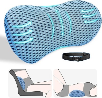 Comfort Lumbar Support Pillow Memory Foam Back Pain Relief For Desk /Car Chair