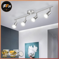 Deckenstrahler 4 Flammig LED Matt Nickel 4 X 6W GU10 Schwenkbar Modern FüR