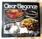 Vintage NEW 1984 PYREX 6-piece Clear Elegance Ovenware Set by Corning Glass #808