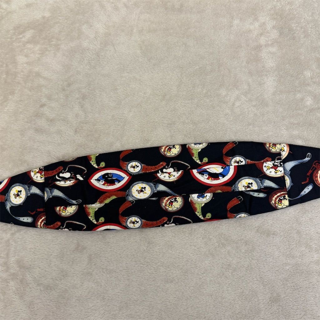 Vintage Disney Mickey Mouse Silk Cummerbund Geometric Watch Motifs