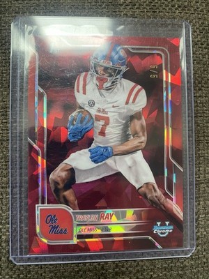 2025 Bowman U Sapphire TRAYLON RAY red /5 Rc #134 Ole Miss Rebels Card B7
