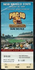 Boleto de fútbol NCAA 1997 Arizona State Sun Devils ¡Juego de Pat Tillman de Nuevo México!