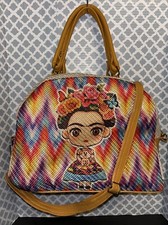 Bolso Bandolera Frida Khalo Tejido Caricatura Mexicano Amarillo Mostaza UE