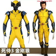 NEW Wolverine Cosplay Costume Outfit Deadpool 3 Halloween Jumpsuit Suit Full Set