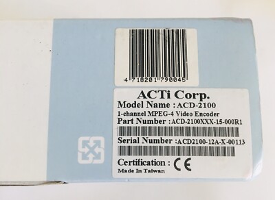 NEWACTI ACD-2100 1-Channel MPEG-4 Video Encoder New