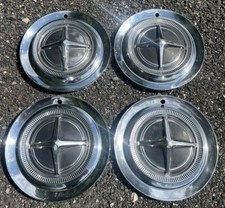 1962 1963 Dodge Dart Polara Hub Caps 14 Set Of 4 Black Wheel Covers Vintage