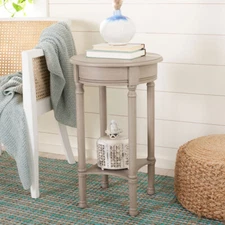 SAFAVIEH Tinsley Round Accent Table | Greige |