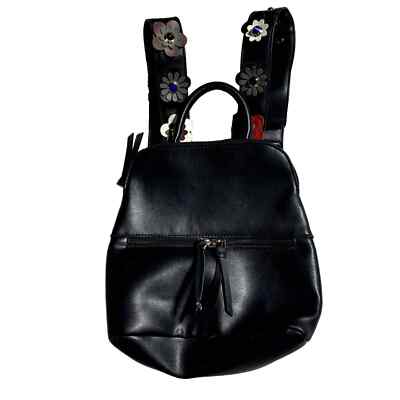 Olivia Miller Womens Small Black Flower Studded Backpack w  display picture 2