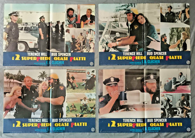 4 fotobuste poster I DUE SUPERPIEDI QUASI PIATTI Bud Spencer Terence Hill ZA13