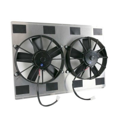 TSP HC8512D Fan Shroud W/Dual 11 in. Electric Fan, Puller 2800 CFM, Aluminum, Na