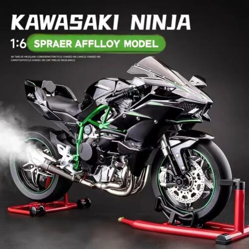 1:6 Kawasaki H2r Ninja Alloy Die Cast Motorcycle Model Toy Vehicle Oversized Toy