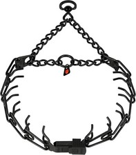 USED-Herm Sprenger Black Stainless Steel Prong Dog Collar w/Quick Release Buckle