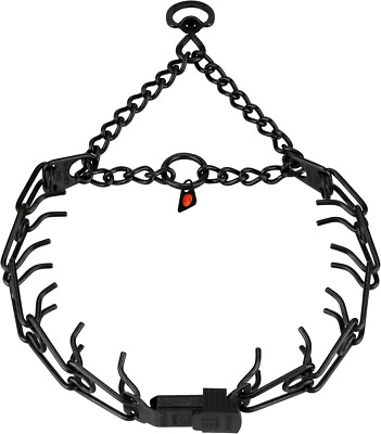 USED-Herm Sprenger Black Stainless Steel Prong Dog Collar w/Quick Release Buckle