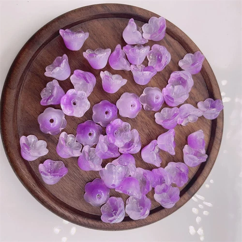 100Pcs Multicolor Vintage Trumpet Bell Flower Cap Beads Lampwork Glass 10x6mm - Picture 33 of 50