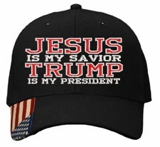 Jesus is my savior Trump is my President Version 2 Embroidered Hat Trump Hat