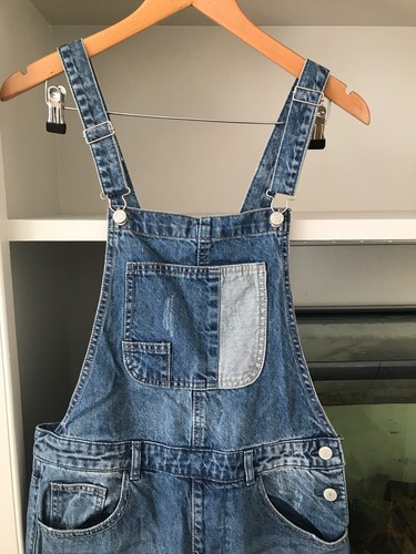 PRIMARK BLUE DENIM PATCHWORK DISTRESSED 