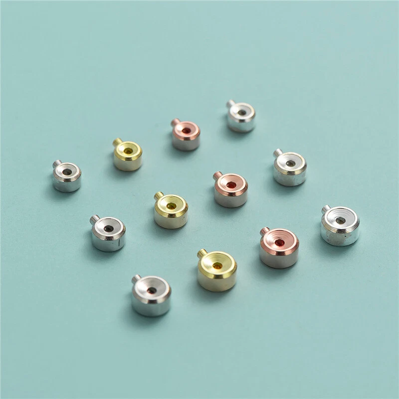 S925 Sterlingsilber Crimp End Perlen für Armband Halskette 3mm 3,5mm 4mm DIY