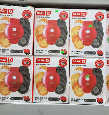Dash MultiMaker  Mini System Holiday Waffle Maker with 6 Removable Plates-NEW