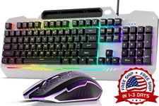 Teclado Y Mouse Mecanico Gamer Gaming Juegos Iluminacion Para PC Computadora NEW