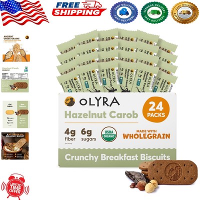 Delicious Vegan Breakfast Biscuits with Ancient Grains - 24 Packs for On-the-Go