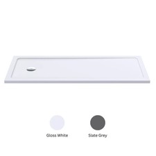 1700 x 700mm Slimline Bath Replacement Shower Tray - White or Grey