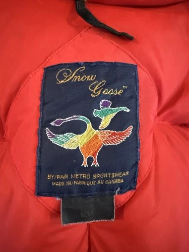 Vintage Canada Goose USA Antarctic Program Red 700 Down Big Red Parka Jacket M image 5
