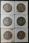 Lot of Six 1943 50c Walking Liberty Silver Half Dollars