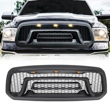 Front Grille Compatible with 2013-2018 Dodge Ram 1500, 2019-2023 Matte Black