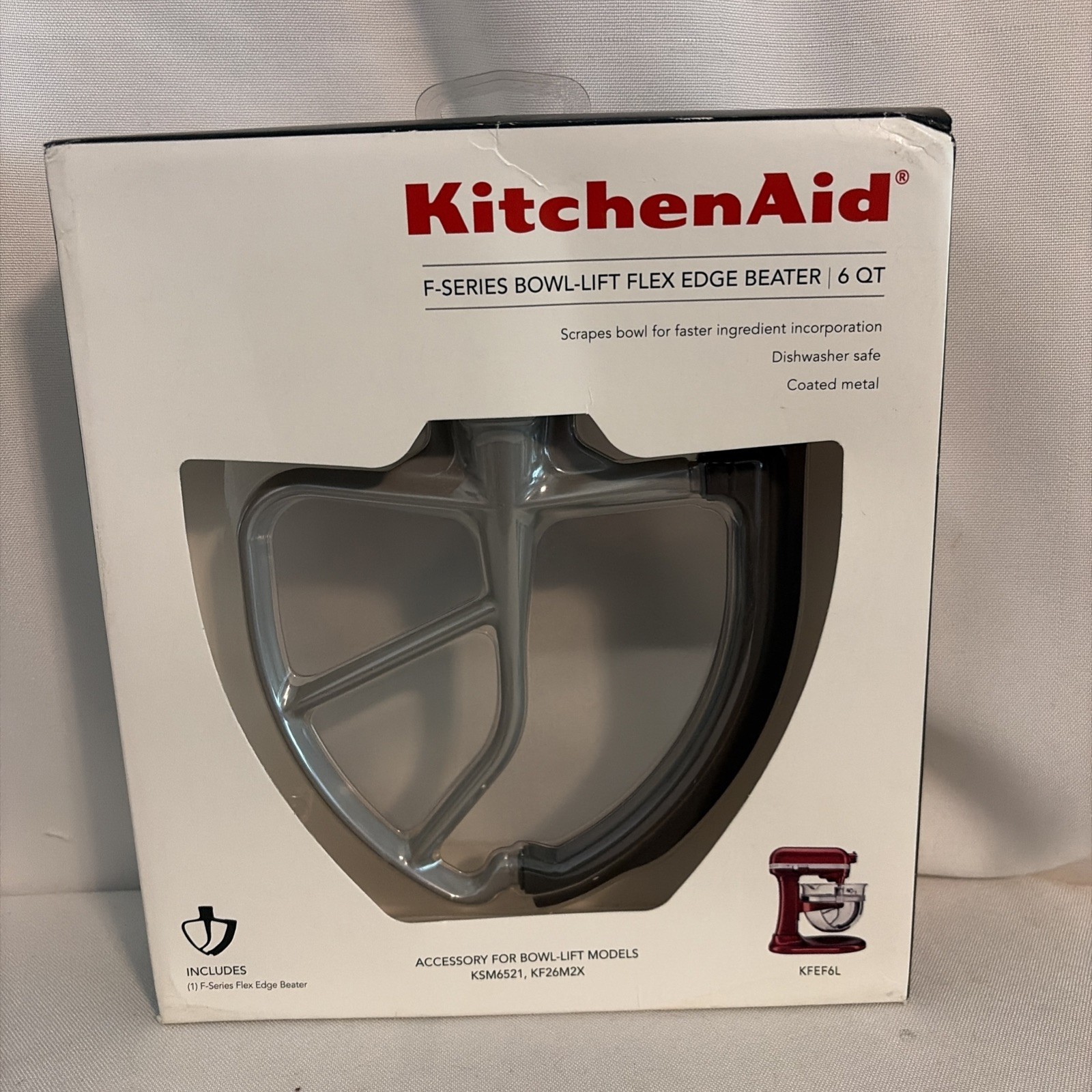 KitchenAid Flex Edge Beater for Bowl-Lift "F Series" 6 Quart Glass Bowl Models