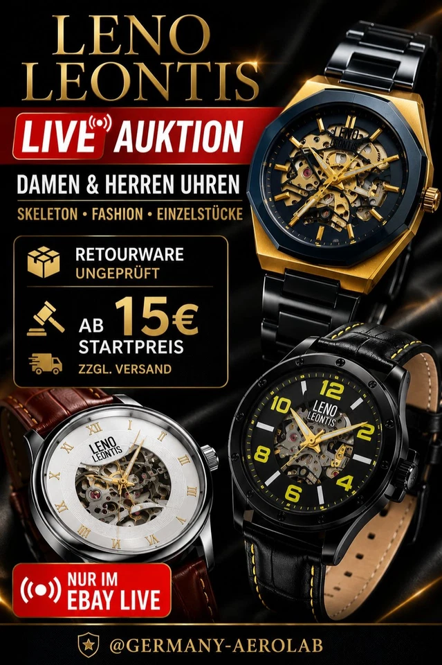 LENO LEONTIS Uhren LIVE Auktion Damen & Herren ab 15€ Retourware