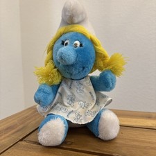 Vintage 1981 Smurfette 10" Peyo Stuffed Smurf Wallace Berrie Plush Doll