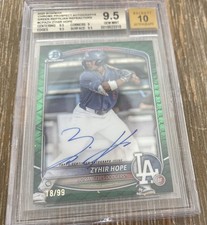 2025 Bowman Chrome Prospects Auto Green Reptilian /99 Zyhir Hope BGS 9.5 