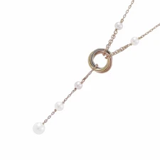 CARTIER Necklace Trinity Circles Ving Pearl K18PG/K18WG/K18YG CARTIER Pendant CA