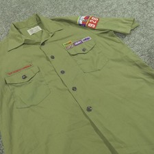 Boy Scouts of America BSA Shirt Mens Medium Short Sleeve Patches