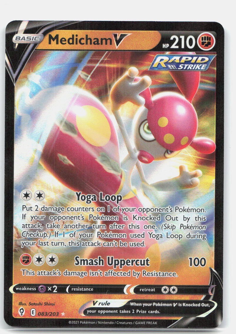 Medicham V 083/203 Holo V Rare Evolving Skies Pokemon Near Mint